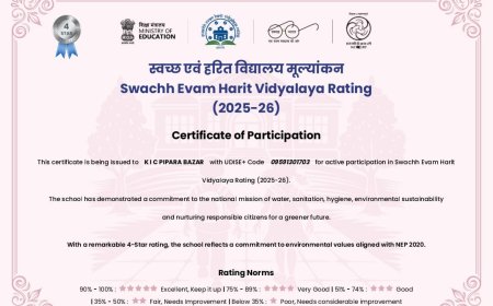 स्वच्छ एवं हरित विद्यालय मूल्यांकन में किसान इंटर कॉलेज पिपरा बाजार को फोर स्टार रेटिंग